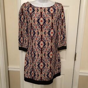 Maude Multicolor Geometric Long Sleeve Dress